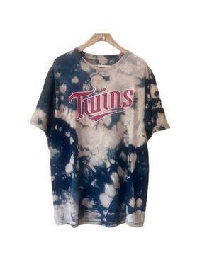 Minnesota Twins custom bleach reverse tie-dyed tee size large